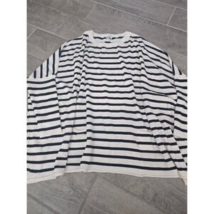 MERSEA Catalina Striped Crewneck Sweater Navy White Ivory Coastal Knit Ons‎ Size